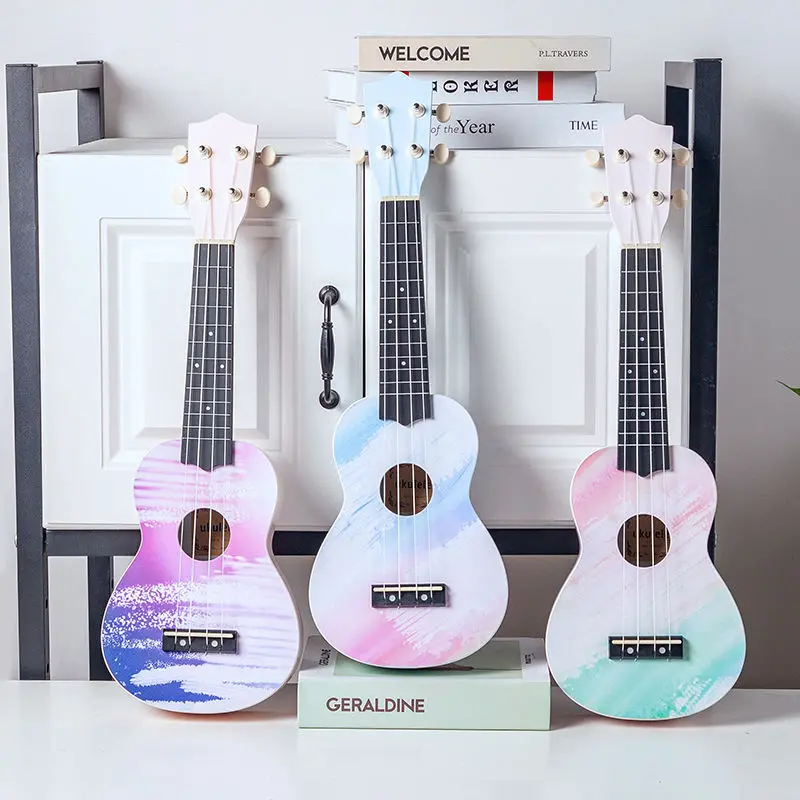 Enlarge Entertaining Colorful Ukulele Music Finger Picks Children Professional Ukulele High Quality Mechanical Fretless Travel Guitar