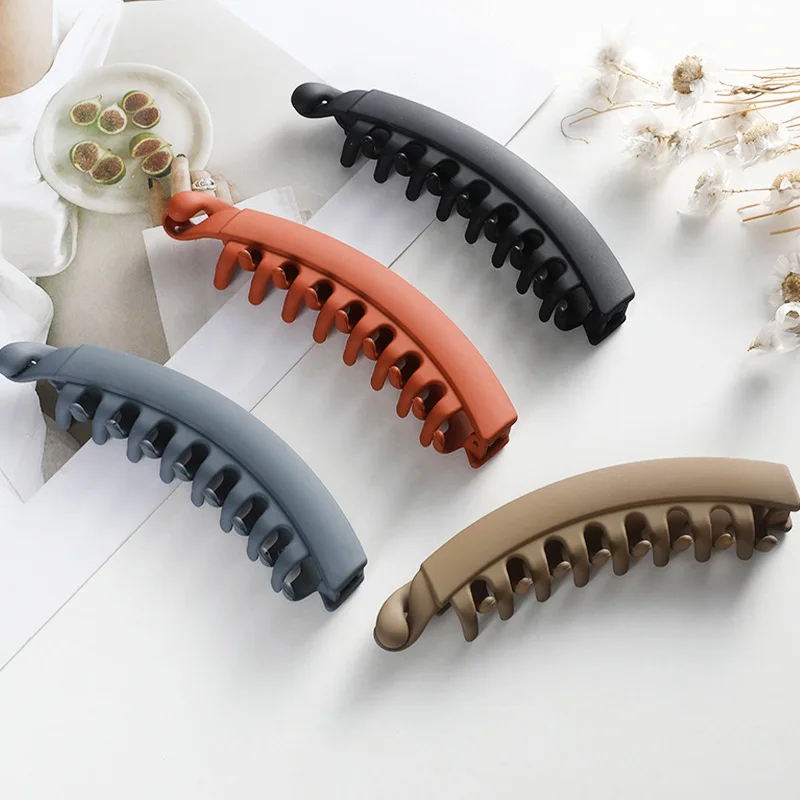 

Korea Style Fashionable Frosted Banana Hair Clip Hairpin Solid Claw Clips Comb Thick Hair Wholesale Hair Accessories for Women