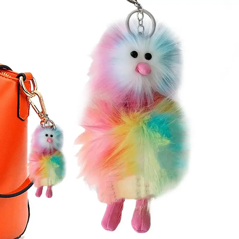 

Милый плюшевый брелок для ключей, мягкий брелок для ключей в виде страусиного животного, милый миниатюрный мягкий пушистый плюшевый мяч для...