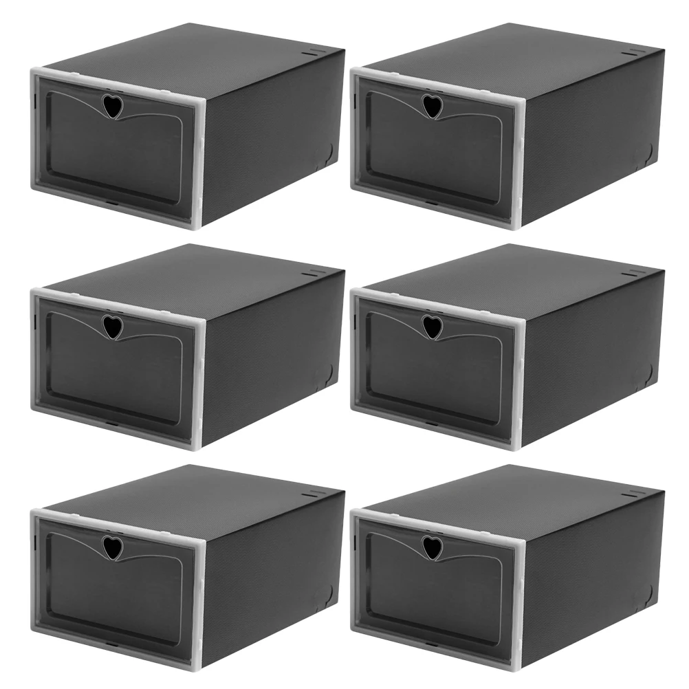 

6 Pcs Sneakers Storage Box De Transparente Plastic Container Shoe Organizers Stackable Pp Convenient Shoe Storage Boxes