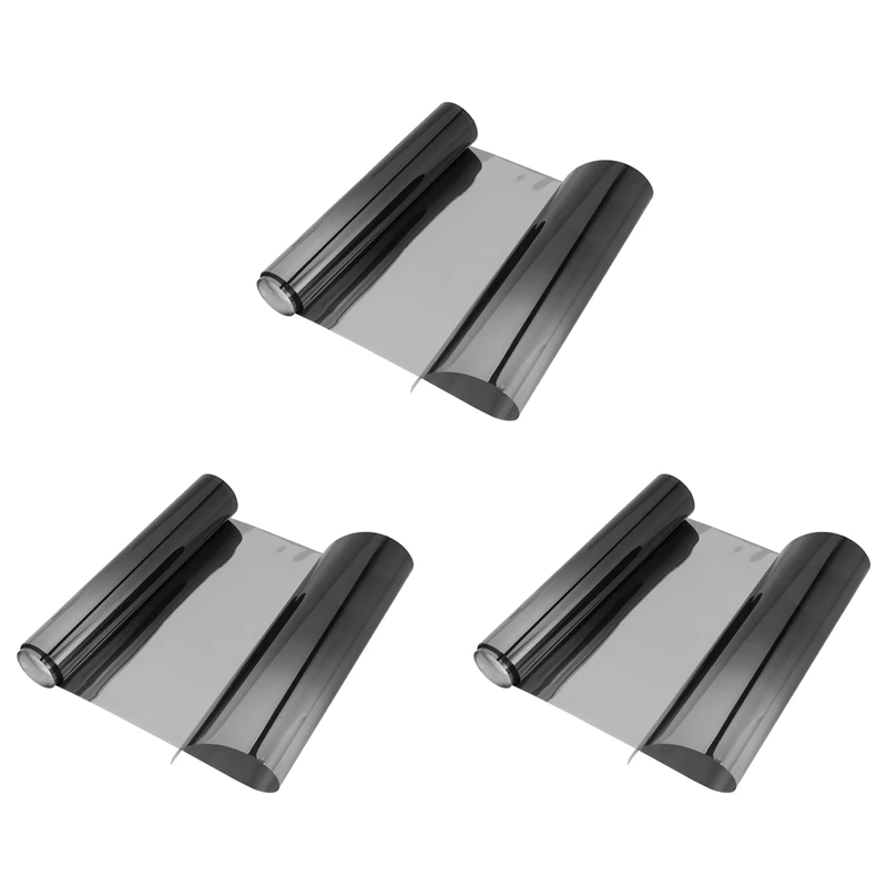 

3X телефон, переднее ветровое стекло, фольга, защита от солнца, градиент 20x150 см (черный)