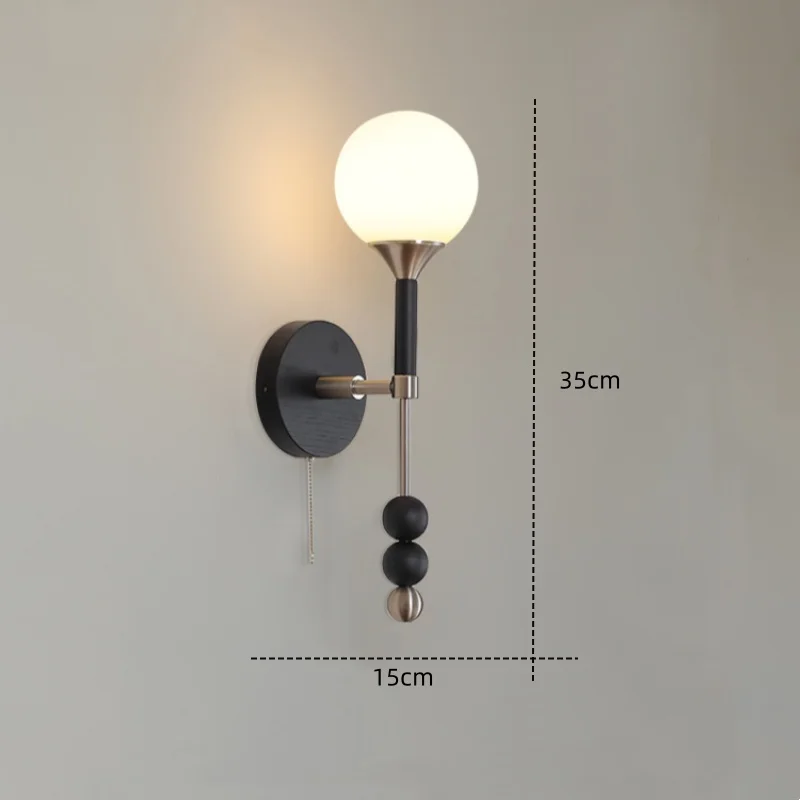 

Французский ретро настенный светильник Xiuxiu из белого воскового дерева и стекла