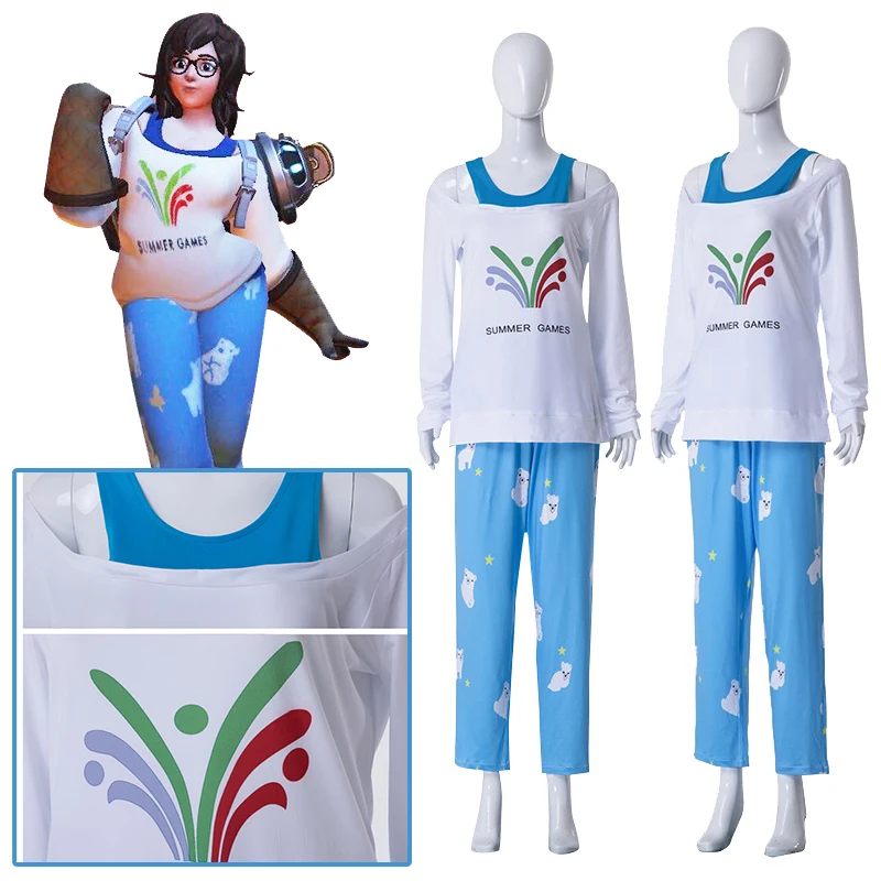 

Игровой костюм Overwatch Mei для косплея, топы и брюки, набор для Хэллоуина, карнавал, яркий костюм для мужчин, женщин и девочек
