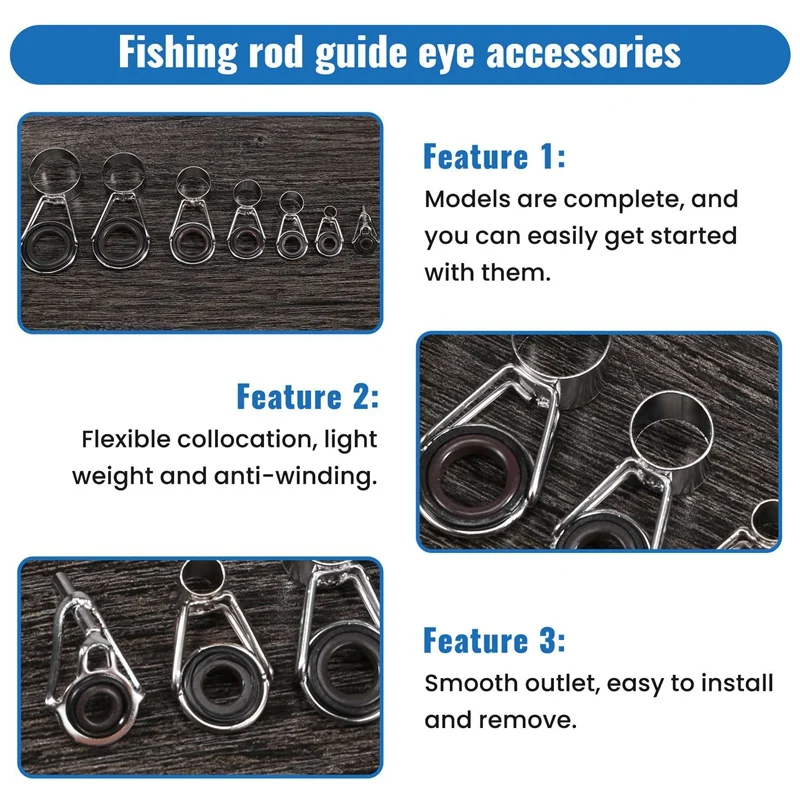 7 шт. направляющие для удочки размеров телескопический комплект ремонта