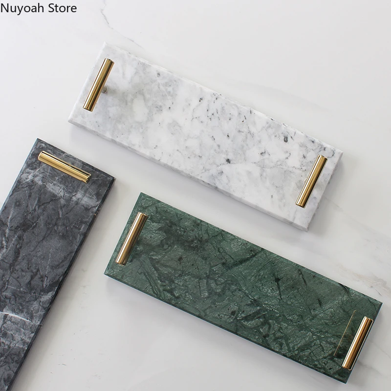 

Natural Marble Storage Tray Nordic Simple Household Display Tray Bathroom Storage Tray Living Room Home Decoration Accessories