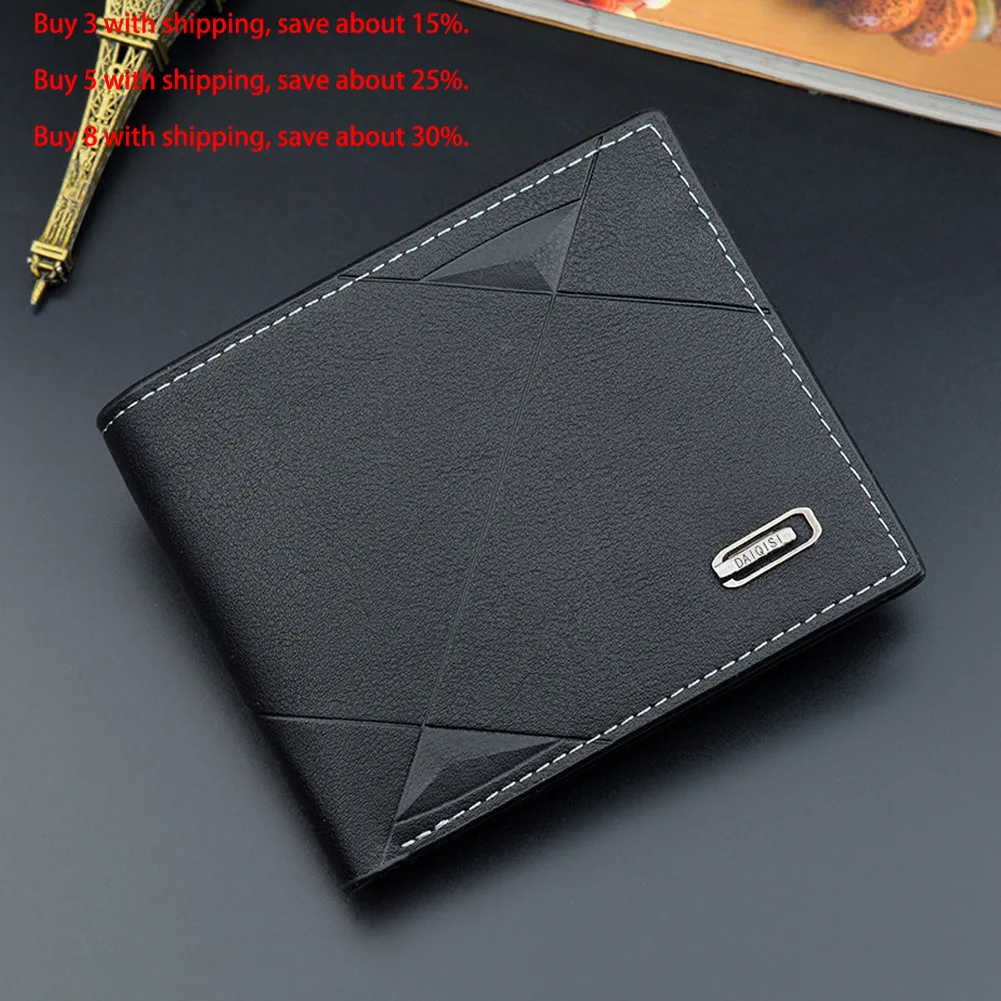 

Men Short Bifold Faux Leather Masculina Billetera Credit ID Card Holder Wallet Billfold Purse Clutch Solid Hombre Business Slim