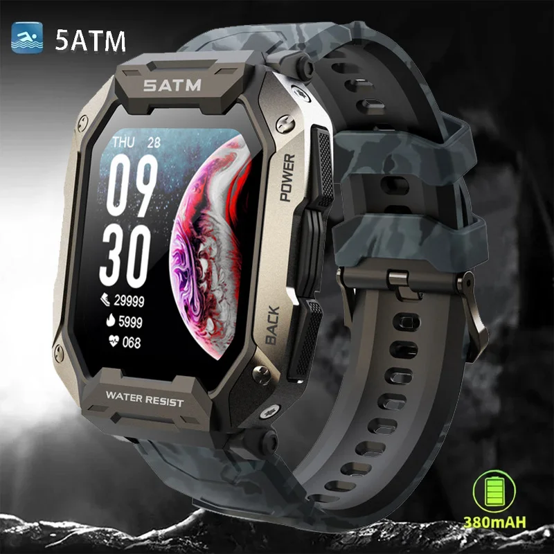 

Смарт-часы мужские водонепроницаемые (5 атм/IP68) с пульсометром и тонометром