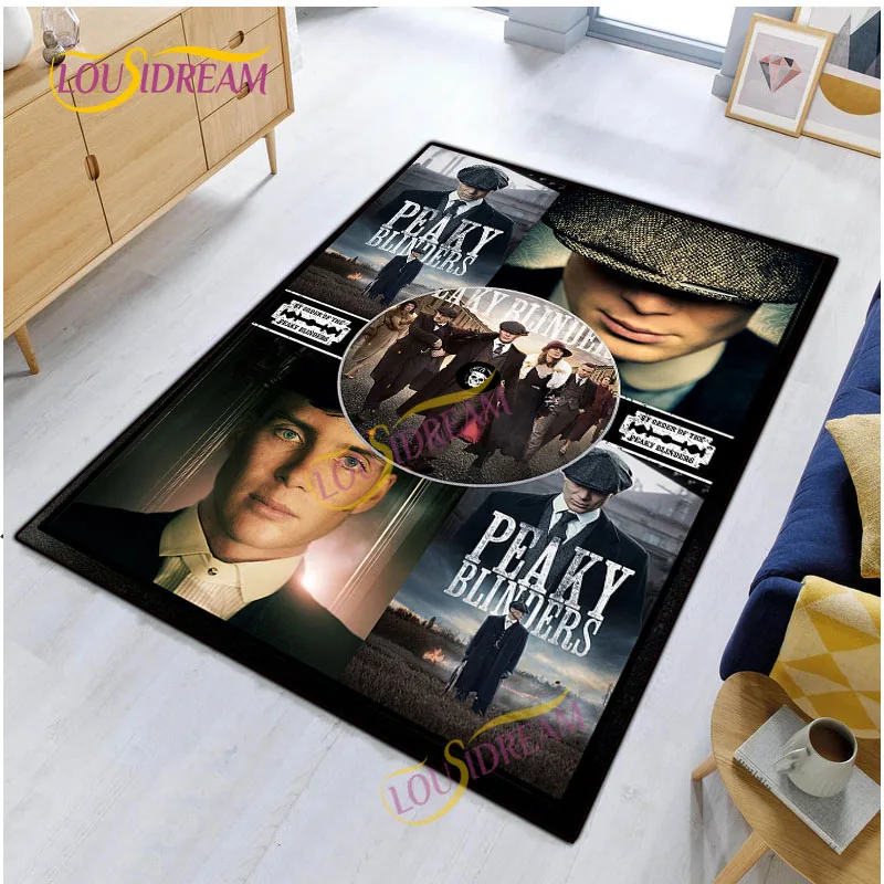 

Gangster movie Peaky Blinders flannel rug Cillian Murphy living room children's game mat kitchen bathroom anti-skid carpet