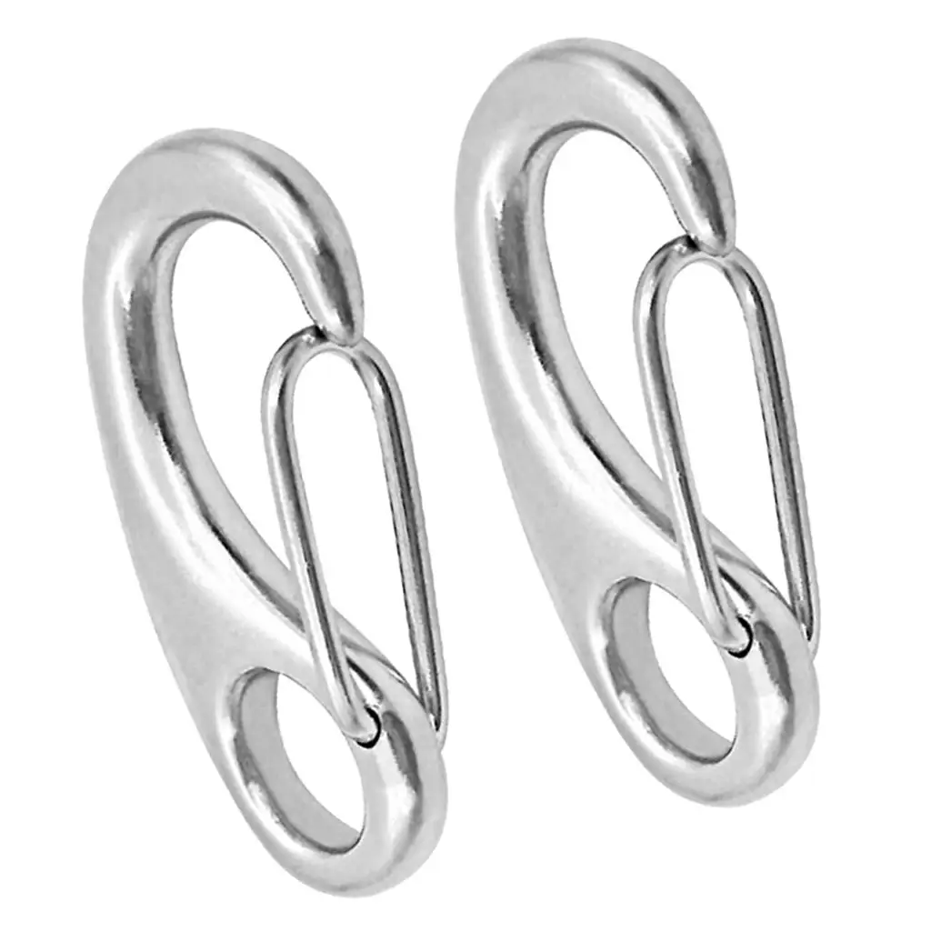 

2 Pieces 50mm Stainless Spring Clip Snap Hook Claw for Silver