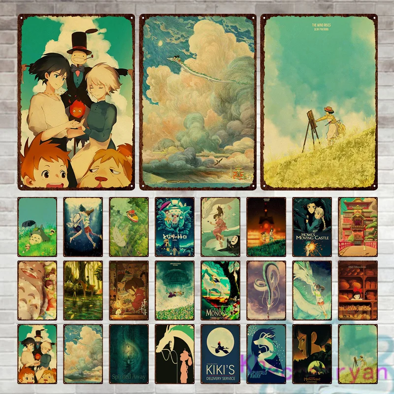 

Japanese Famous Anime Cartoon Vintage Metal Signs Iron Tin Plate Retro Wall Art Pictures Kids For Living Room Home Decoration
