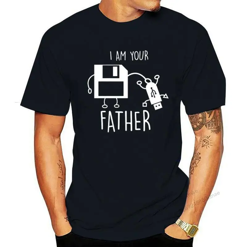 

NEW I Am Your Father Funny Usb And Floppy Disk Computer Men T-Shirt Summer O-neck T-shirts For Adult Slim Fit Streetwear