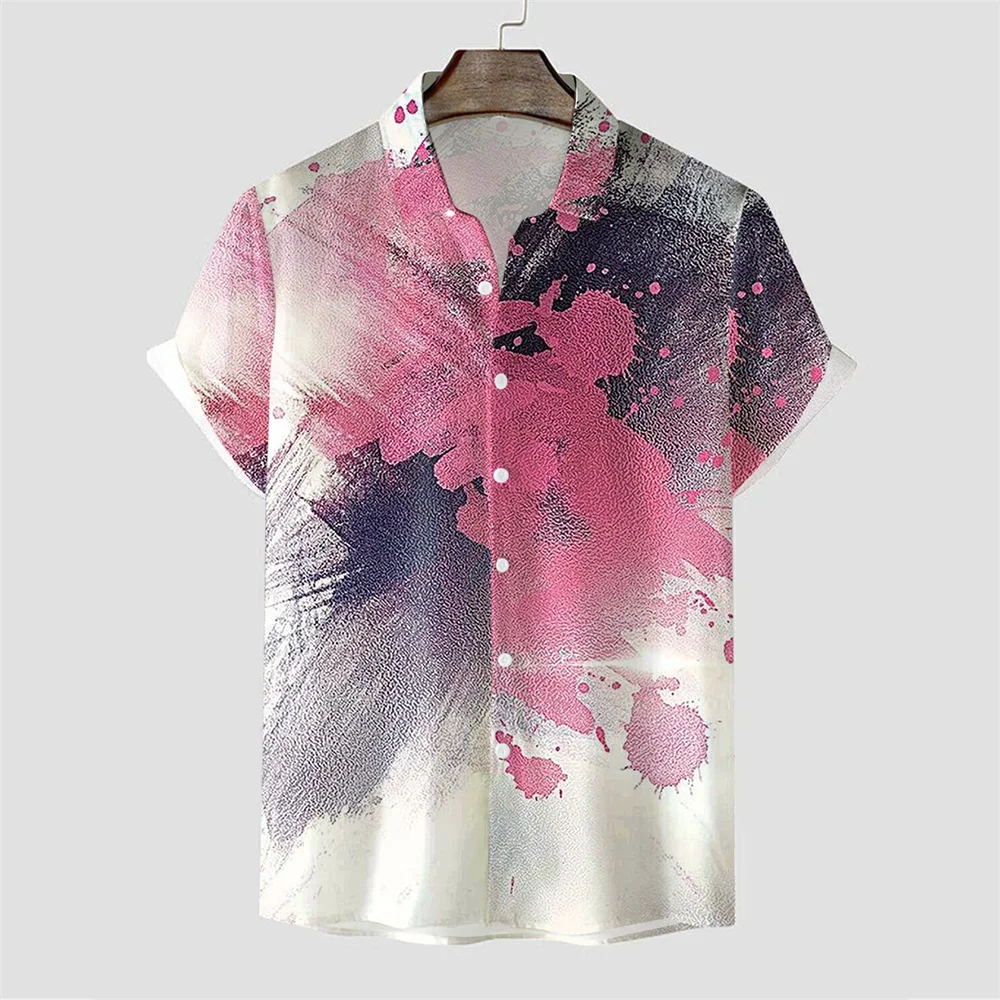 Summer Men's Trend Loose 3D Oil Painting Hawaiian Shirts 2023 Male Brand Fashion Cozy Social Party Beach Vintage  Blouses Top images - 6