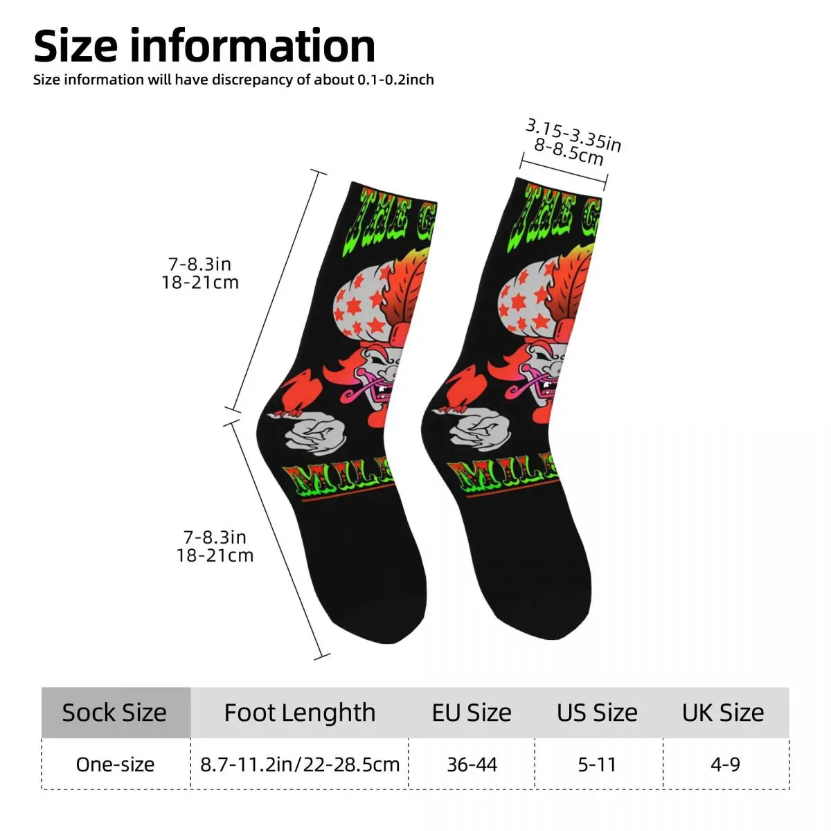 Носки Insane Clown Posse Juggalo в стиле хип-хоп современные чулки зимние антибактериальные