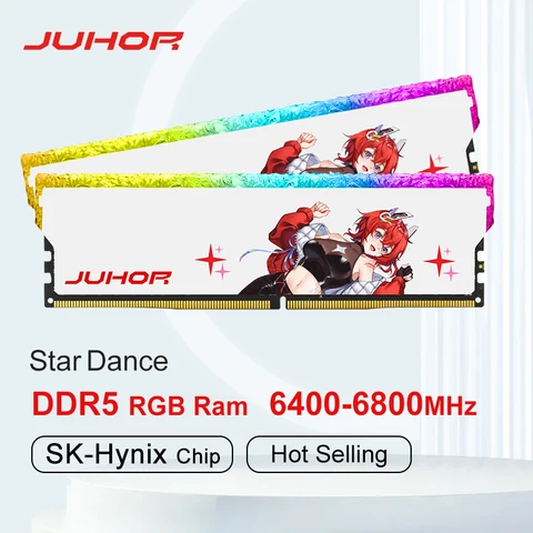 JUHOR DDR5 RGB память 16 ГБ 6400 МГц 6800 МГц Hynix оригинальный чип оперативной памяти настольного компьютера