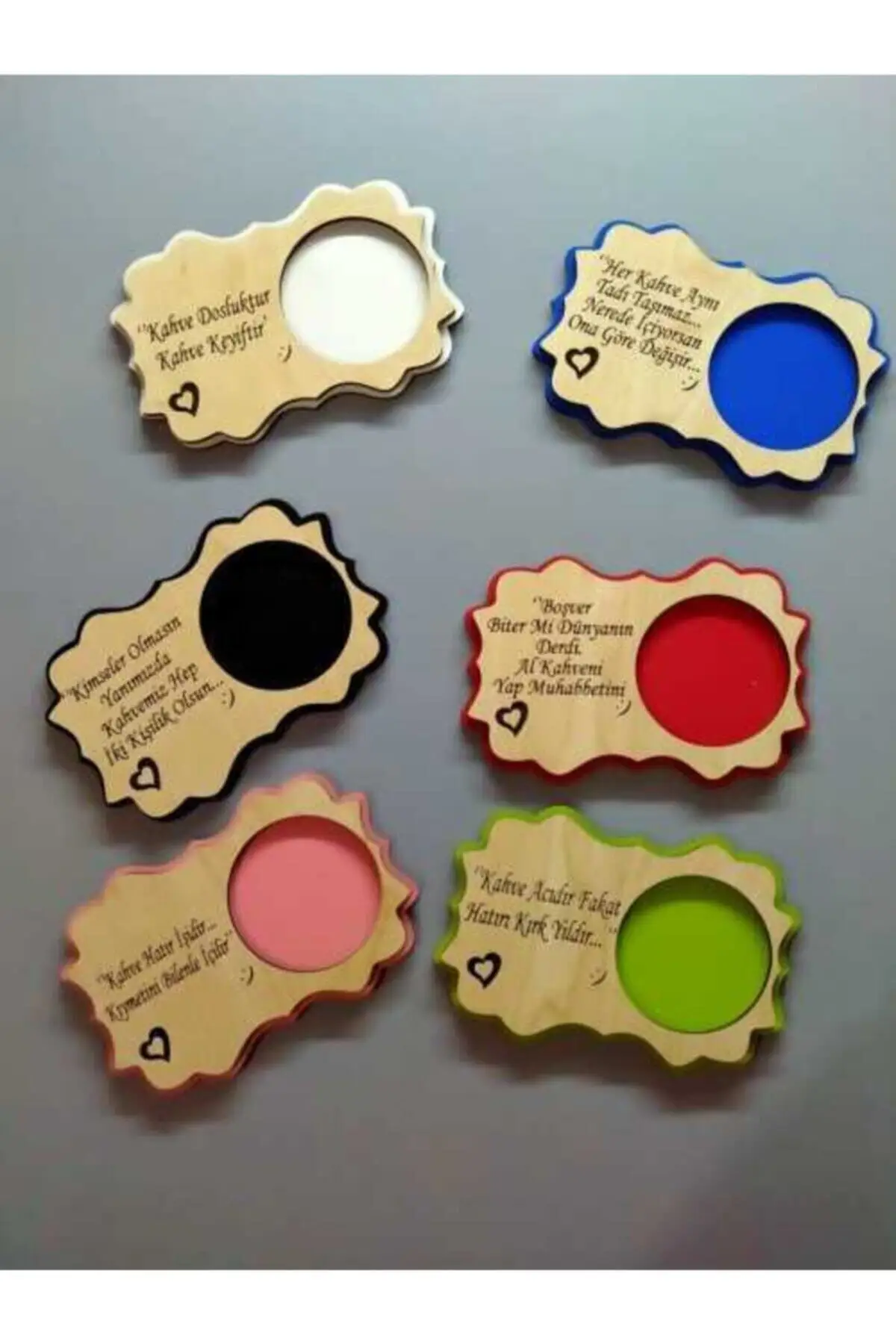 

Wooden laser cutting cup cup coaster 6-six cups tea and home furniture