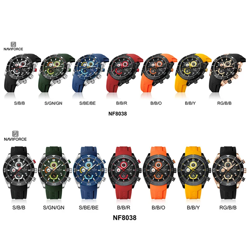 NAVIFORCE мужские часы с хронографом спортивные наручные лучший бренд роскошные