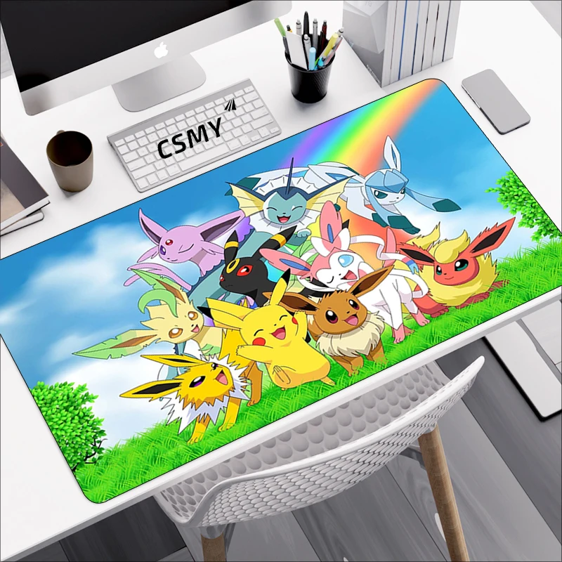 Keyboard Mouse Pad Pc Gamer Pokemon Cartoon Anime Mause Desk Protector Gaming Accessories Laptops Computer Mousepad Mat Mats Xxl