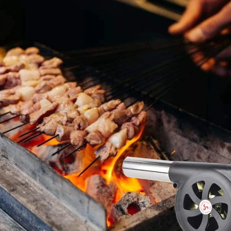 

Outdoor Cooking BBQ Blower Small Fan Air Blower Barbecue Fire Bellows Hand Crank Tool Picnic Camping Portable Accessories Gadget