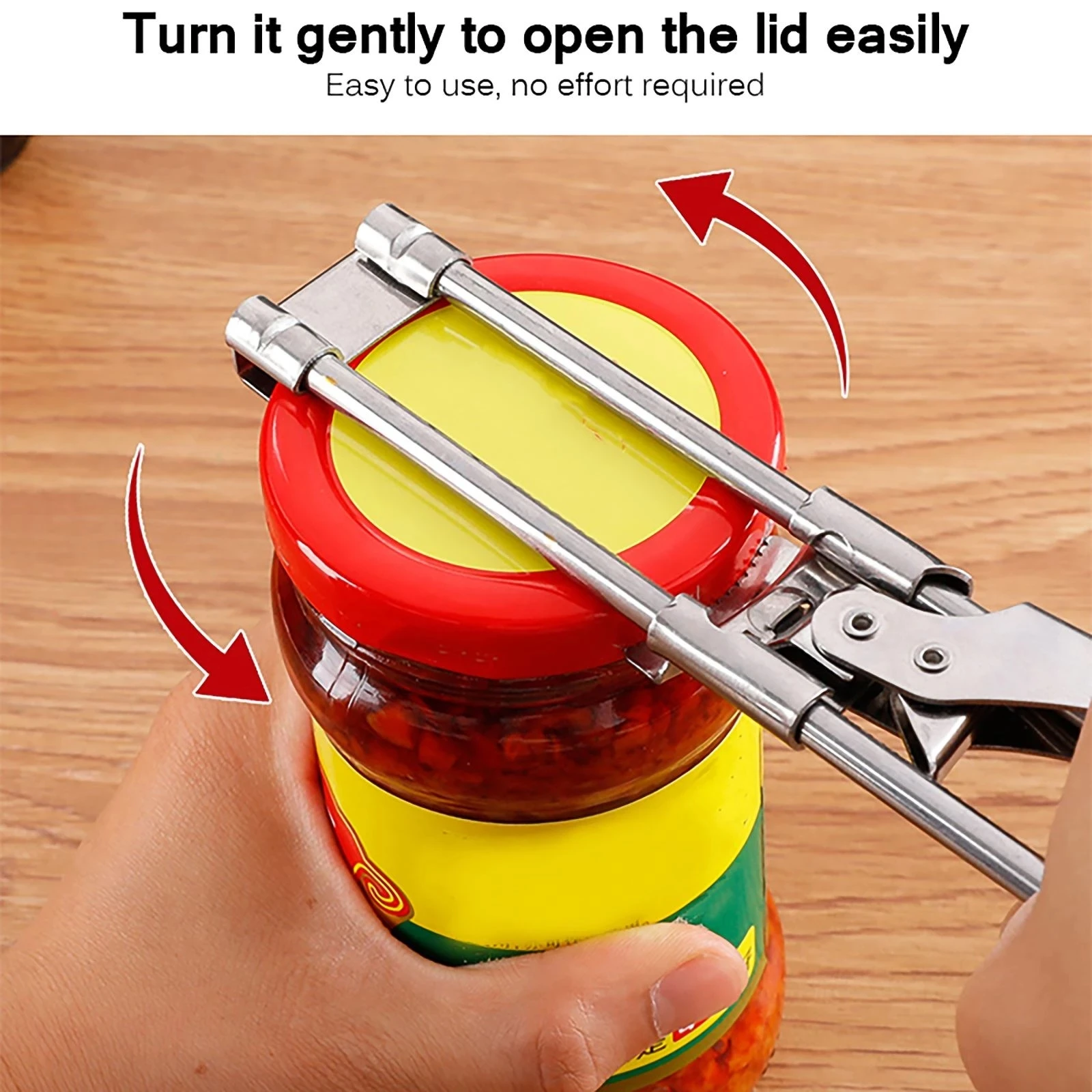 Stainless Steel Lids Off Jar Opener Adjustable Multi-Function Bottle Cap Opener Labor-Saving Screw Can Opener Kitchen Gadgets