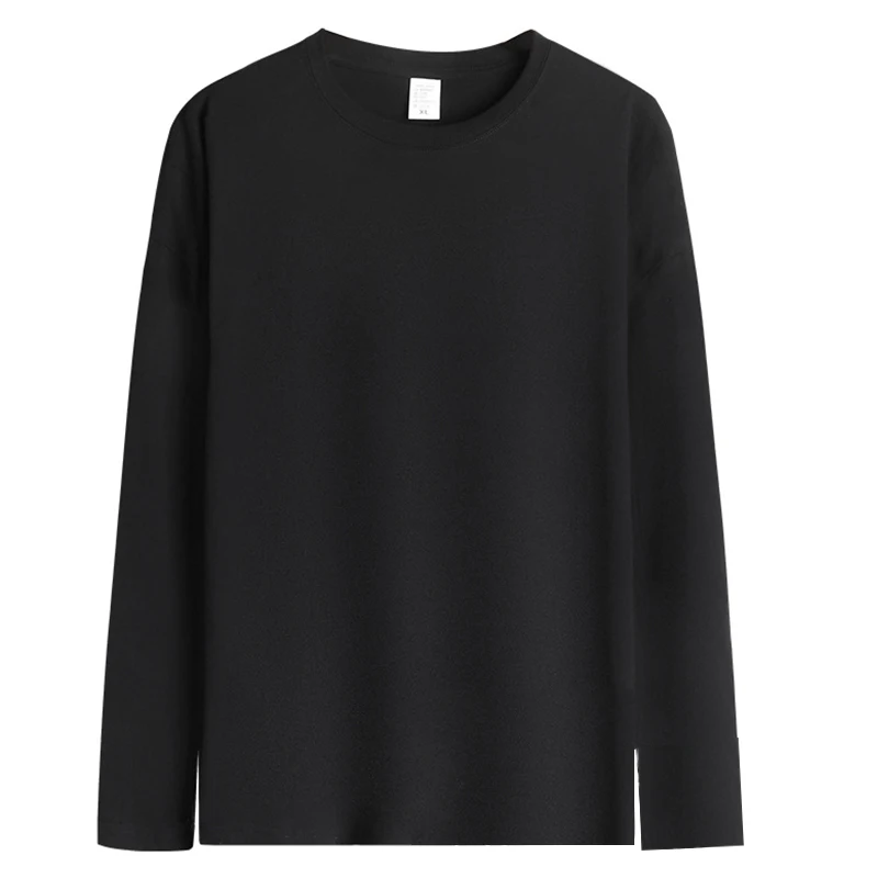 Тяжелая чесаная хлопковая Однотонная футболка 220 г с круглым вырезом Мужская