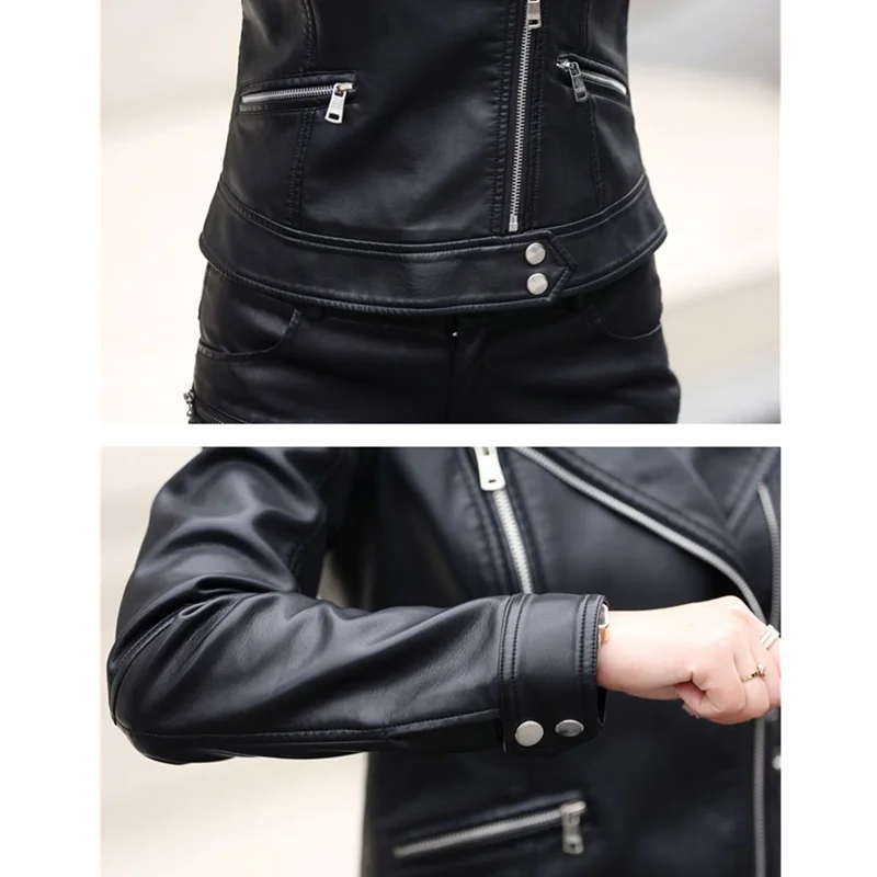 Autumn Winter Short Biker Genuine Leather Jacket Women 2022 New Slim Zipper Motorcycle Famale Clothing Streetwear Sheepskin Coat