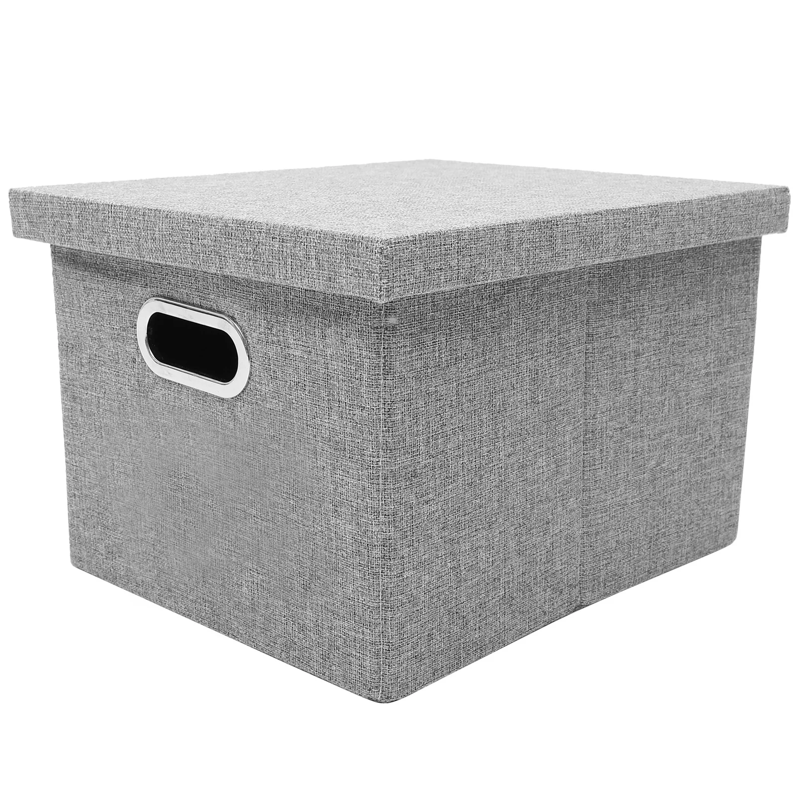 

Collapsible Storage Bin Folder Box Document Organizer Clothing Portable File Tote Holder Fabric Office