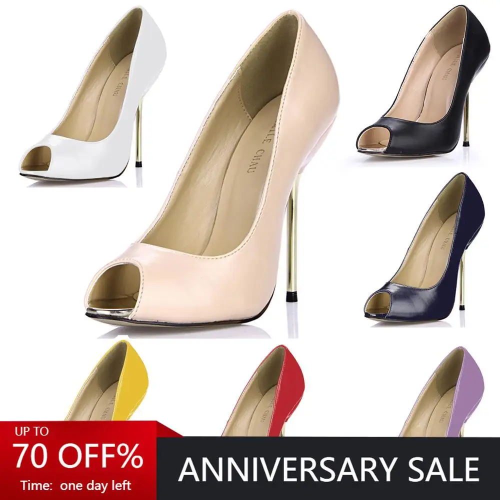 

CHMILE CHAU Sexy Party Shoes Women Peep Toe Stiletto High Iron Heels Dating Ladies Pumps Plus Sizes 9.5 Zapatos Mujer 3845-a9