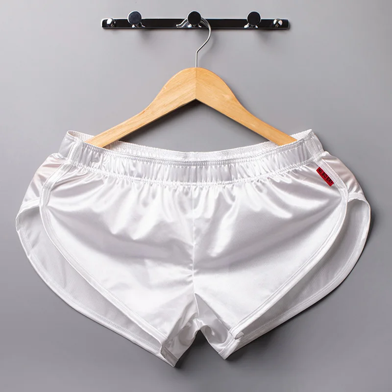 

Боксеры мужские атласные однотонные, пижама для сна, плавки, домашняя одежда, гладкие шорты, трусы