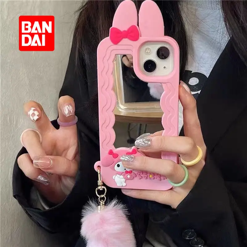 

Bandai Disney Kawaii Phone Case with Mirror for IPhone 13 13Pro 12 12Pro 11 Pro X XS Max XR 7 8 Plus Cartoon Cover Soft Fundas