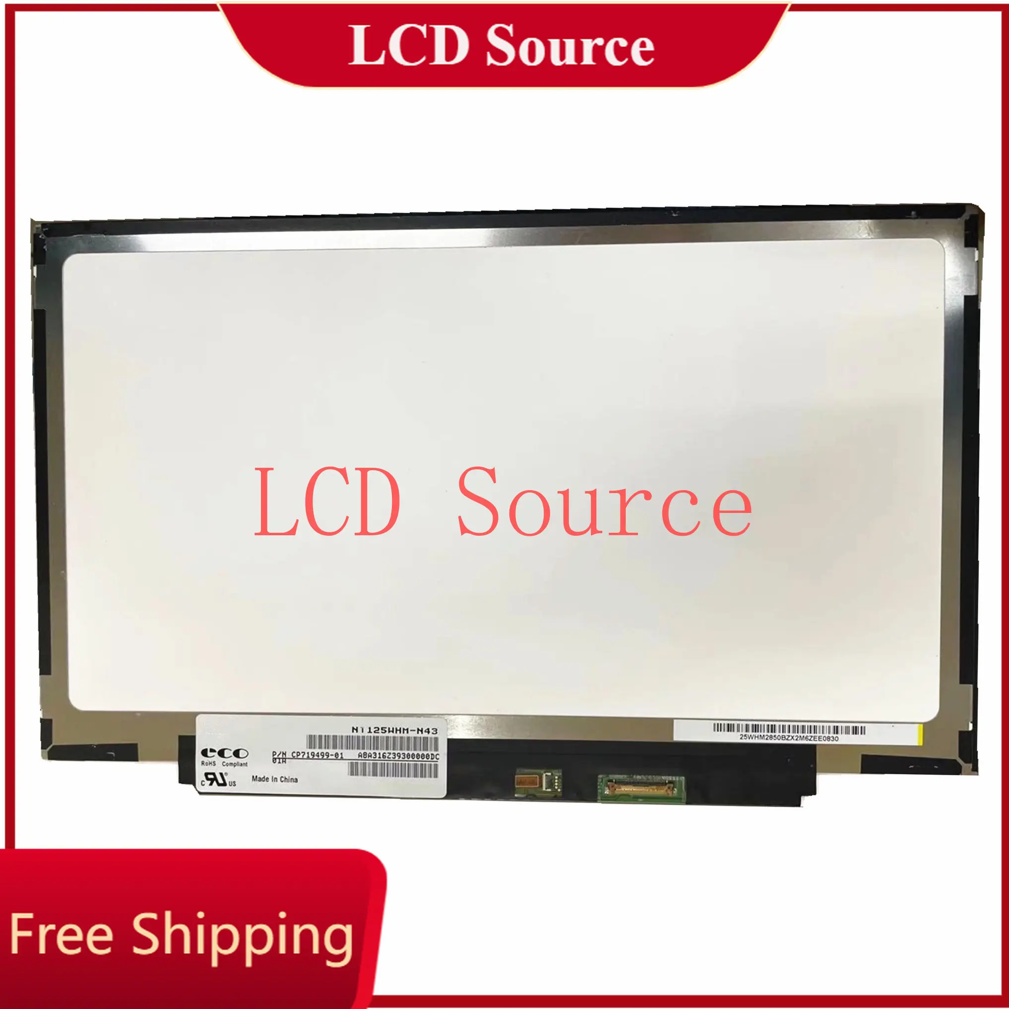 

NT125WHM-N43 12.5" eDP 30 pins 1366X768 LED LCD Screen