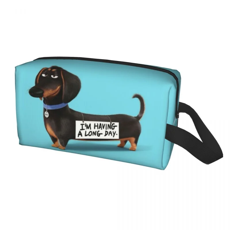 

Kawaii Dachshund Makeup Bag for Women Travel Cosmetic Organizer Cute Wiener Badger Sausage Dog Storage Toiletry Bags