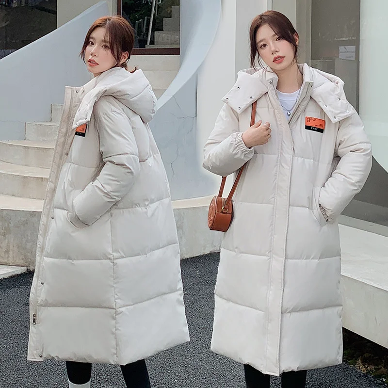New Autumn Winter Coat Jacket Women 2022 Thick Warm Casual Puffer Parkas Streetwear Harajuku Korean Long Hooded Outwear