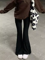 combinaison femme ropa aesthetic y2k clothesbold shade grunge 90s urban style boot cut pants high waist black vintage skinny p