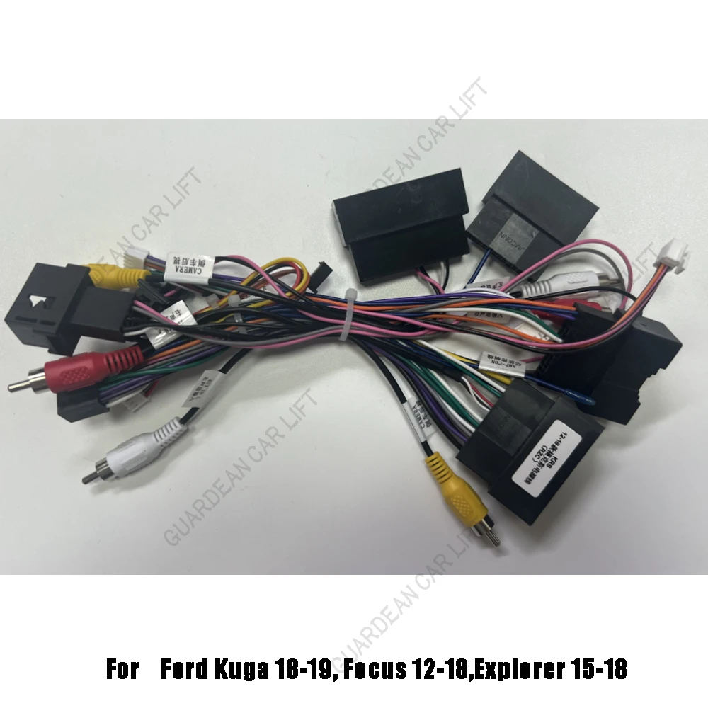 

Электропроводка для Ford Kuga 18-19, Focus 12-18,Explorer Audio Power, автомобильный радиоприемник 16pin, кабель питания Android, адаптер с коробкой Canbus