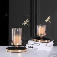 european luxury dragonfly metal candle holder home living room dining room romantic candlestick ornaments festival decorations