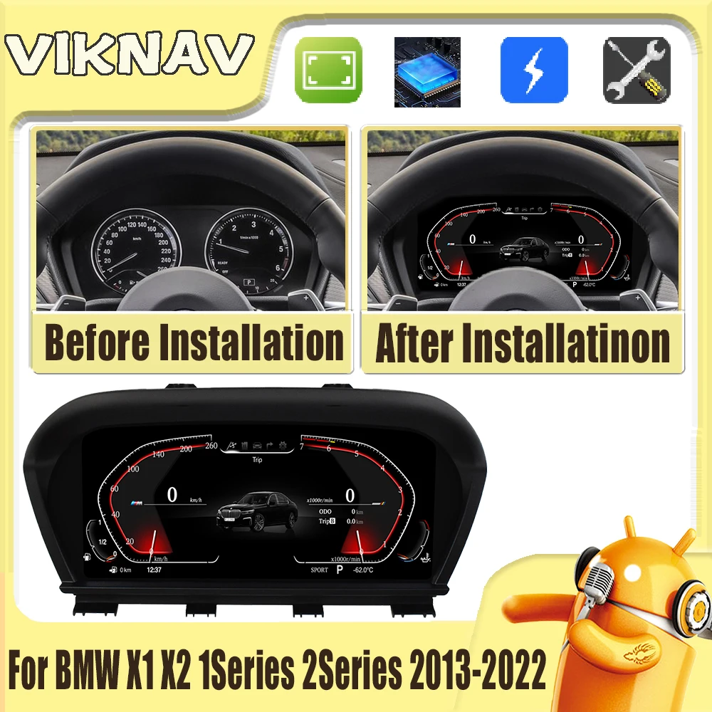 

Цифровой измерительный кластер ViKNAV с ЖК-экраном для BMW X1 X2 1Series 2Series 2013-2022, сменный кластер спидометра