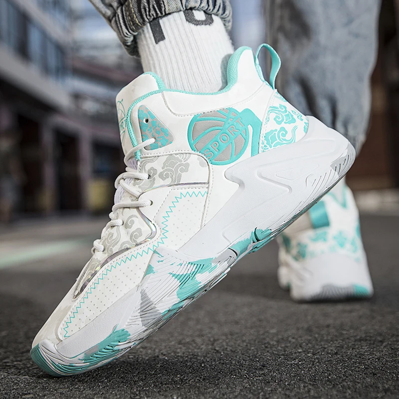 Мужские Баскетбольные Кроссовки 2024 Высокие Спортивные Модные Повседневные