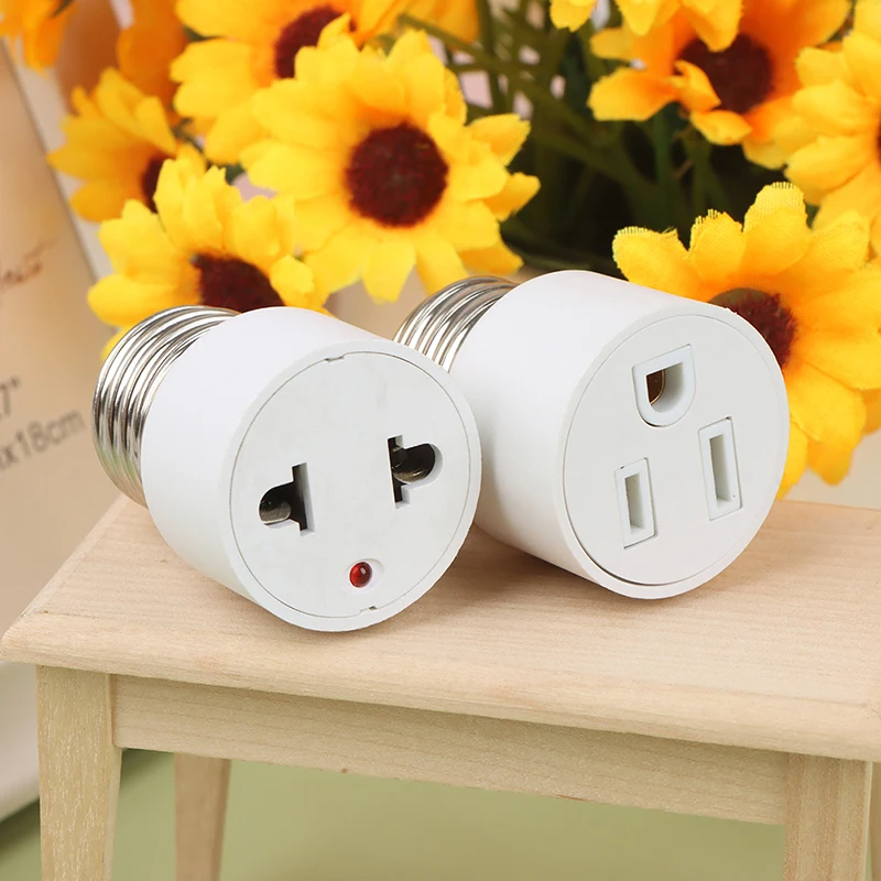

E26 E27 Screw B22 Bayonet Lamp Holder to US EU AC Power Plug Adapter Converter