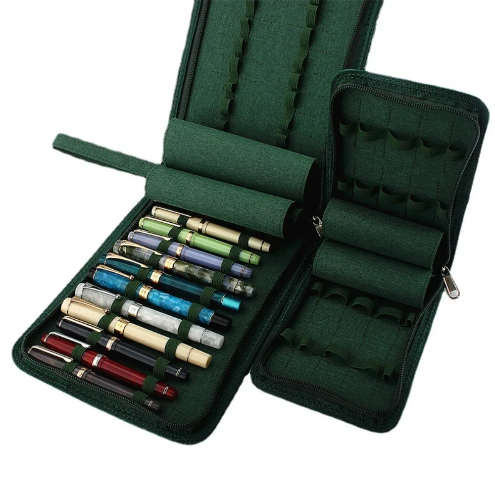 

Large Capacity Fountain Pencil Case 10/24/48 Slots Canvas Pen Bag Writing Holder Supplies Accessories