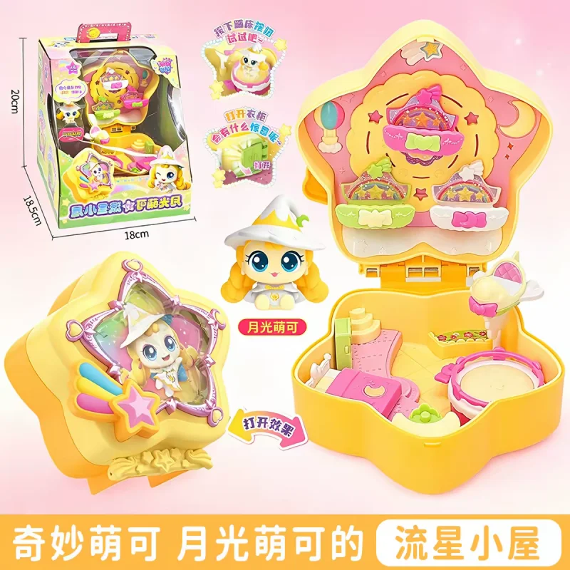 Фото Оригинальная коллекционная фигурка-игрушка из серии Catch Teenieping Moonlight Cottage Treasure Box, милая аниме-кукла, подарок на день рождения. №3