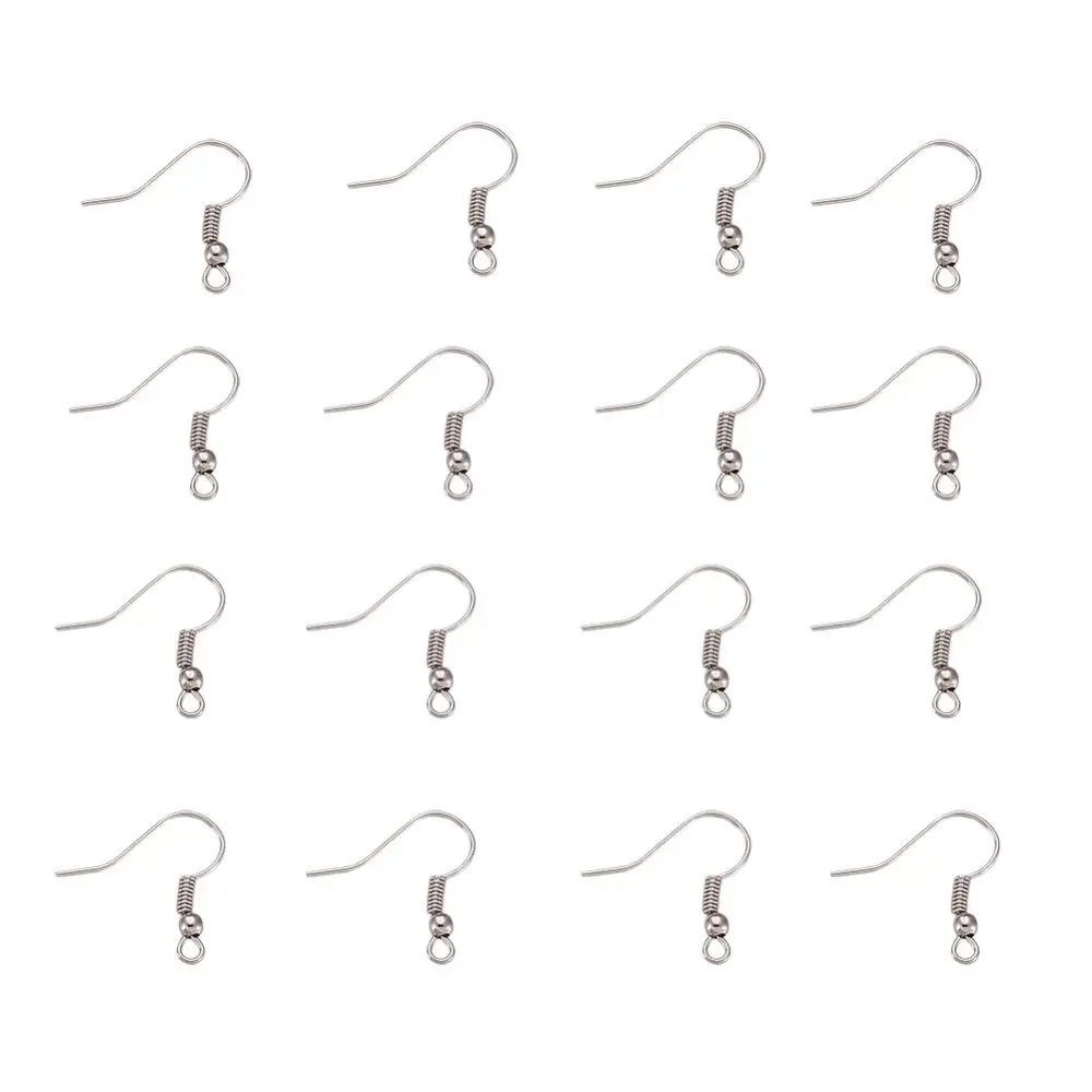 

Pandahall 50pcs/Lot Approx 18x0.8mm Metal Color Iron Earring Hooks Nickel Free Earrings Components with 1 Loop Hole: 1.5mm