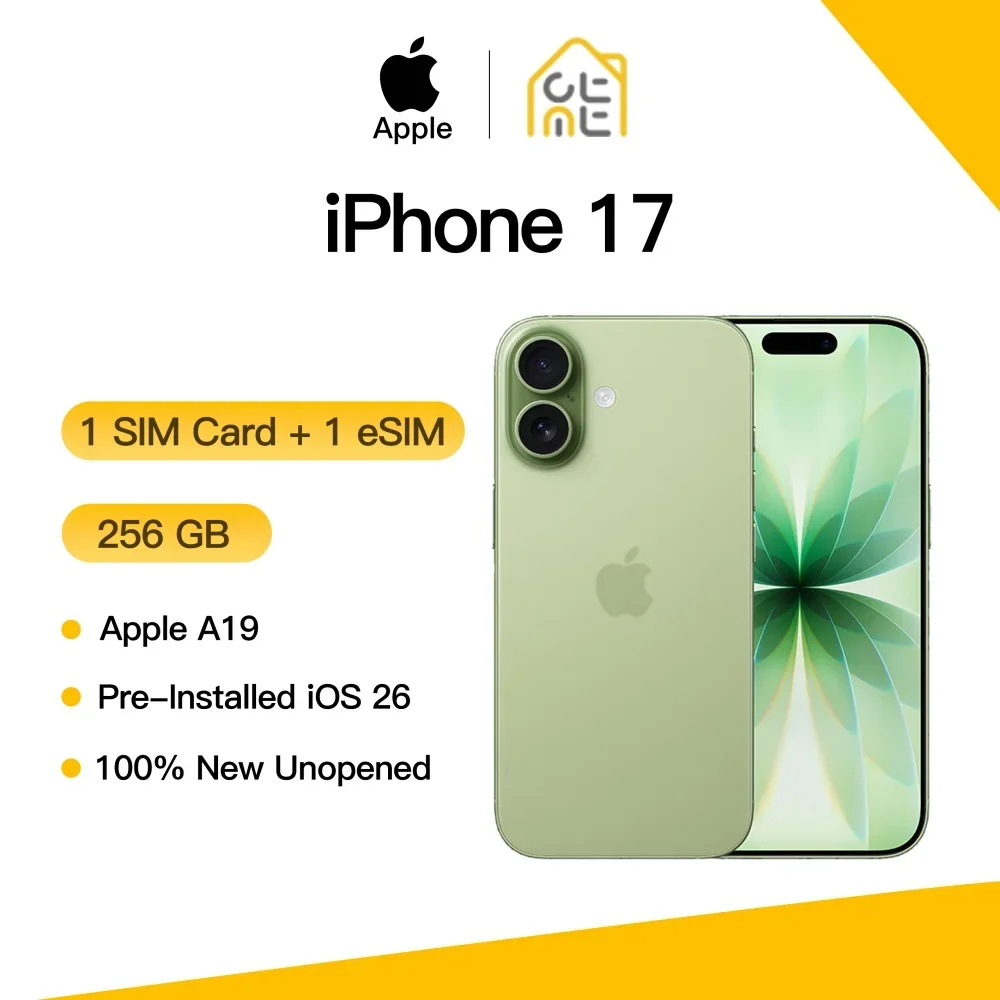 Фото Новый оригинальный Apple iPhone 17, 256 ГБ, OLED-экран 6,3 дюйма, процессор A19, 8 ГБ ОЗУ, двойные камеры 48 МП, быстрая зарядка, IP68, iOS 26, поддержка 5G №5
