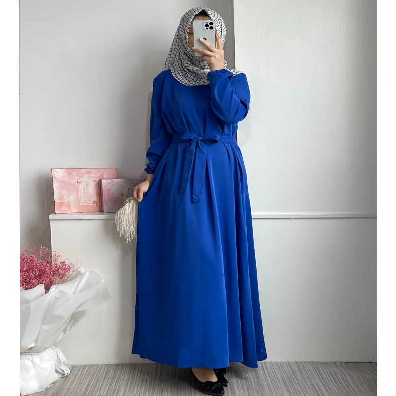 Muslim Fashion Dress Dubai Ladies Abaya Solid Color Long Dress Robe Abayas for Women Vestidos Largos Islamic Clothing African