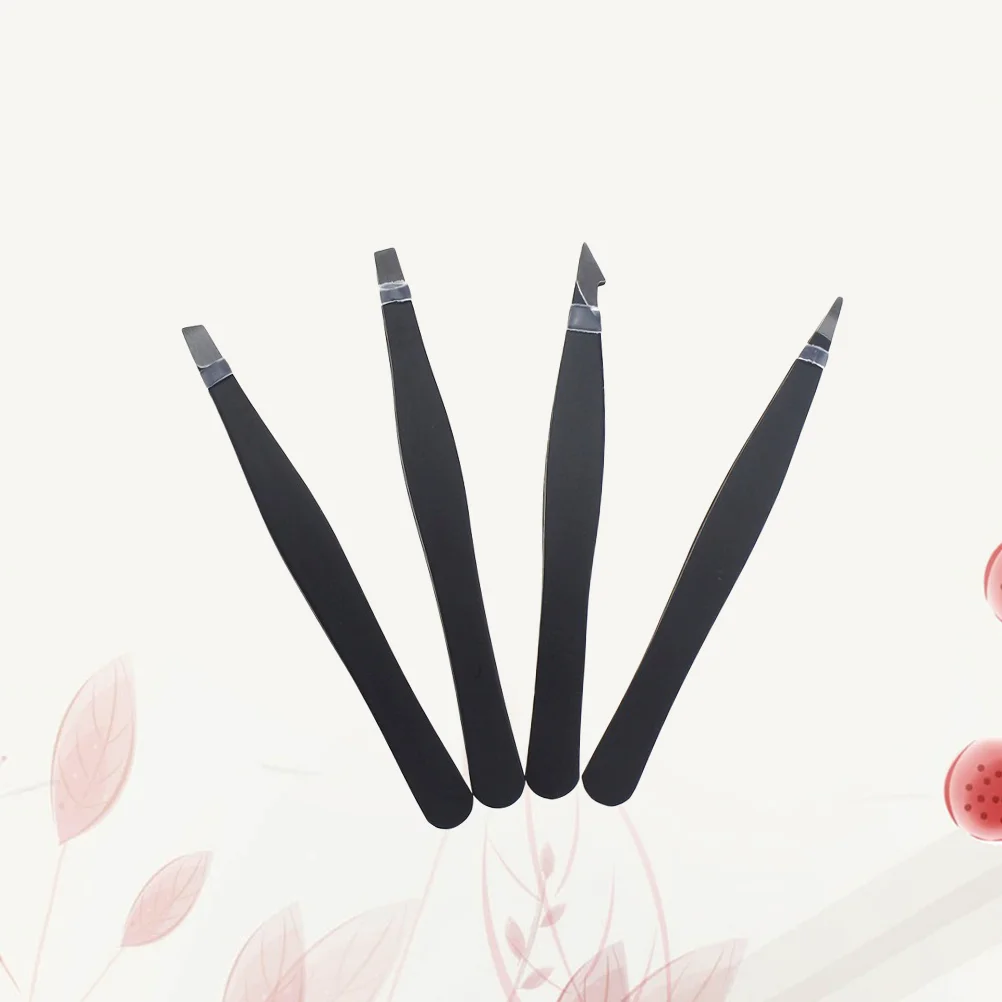 

4Pcs/Set Tweezers Set Professional Eyebrow Stainless Steel Facial Hair Removal Tweezer Tip