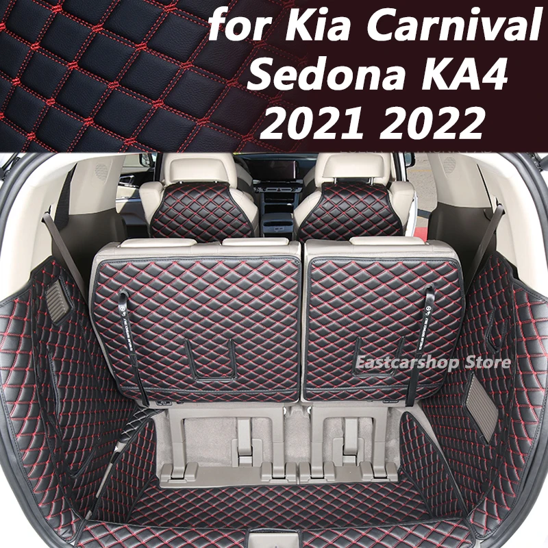 

For Kia Carnival Sedona KA4 2021 2022 Car All Surrounded Rear Trunk Mat Cargo Boot Liner Tray Luggage Protective Pad Cover Mat