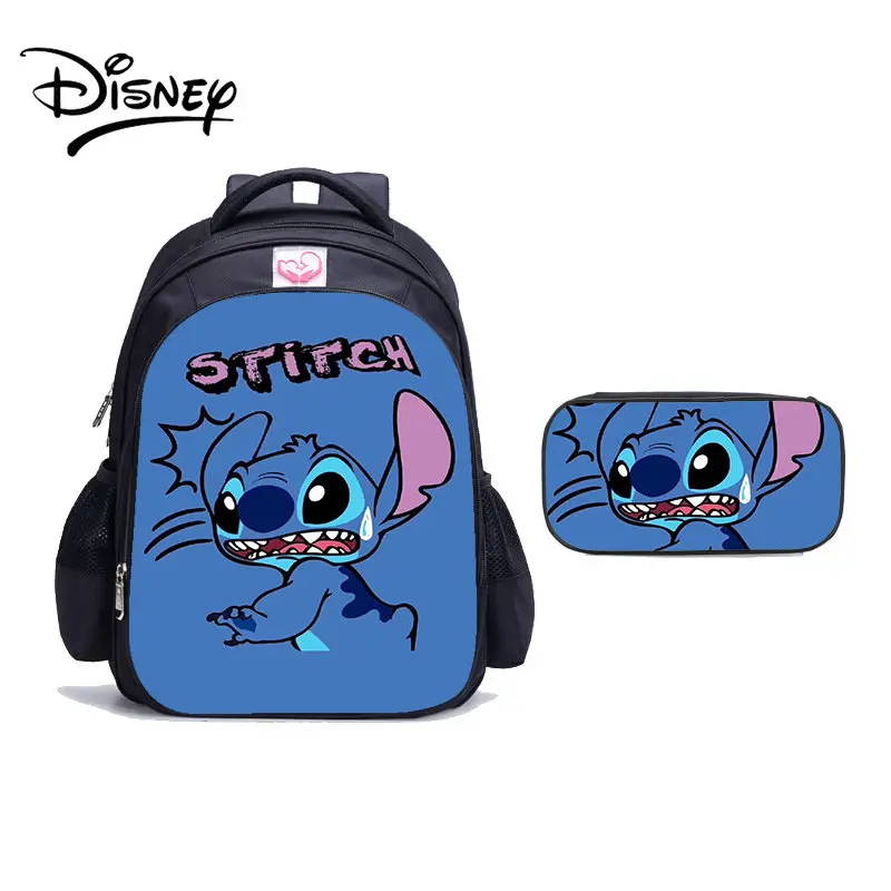 Disney Stitch Kids Backpack Student Schoolbag Kindergarten Shoulder Backpack Pencil Bag Durable Reliable Large Capacity