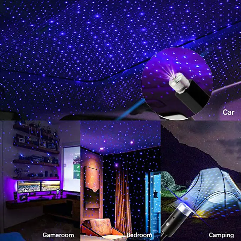 Mini LED Car Roof Star Night Light Projector Atmosphere Galaxy Lamp USB Decorative Adjustable for Auto Roof Room Ceiling Decor images - 6