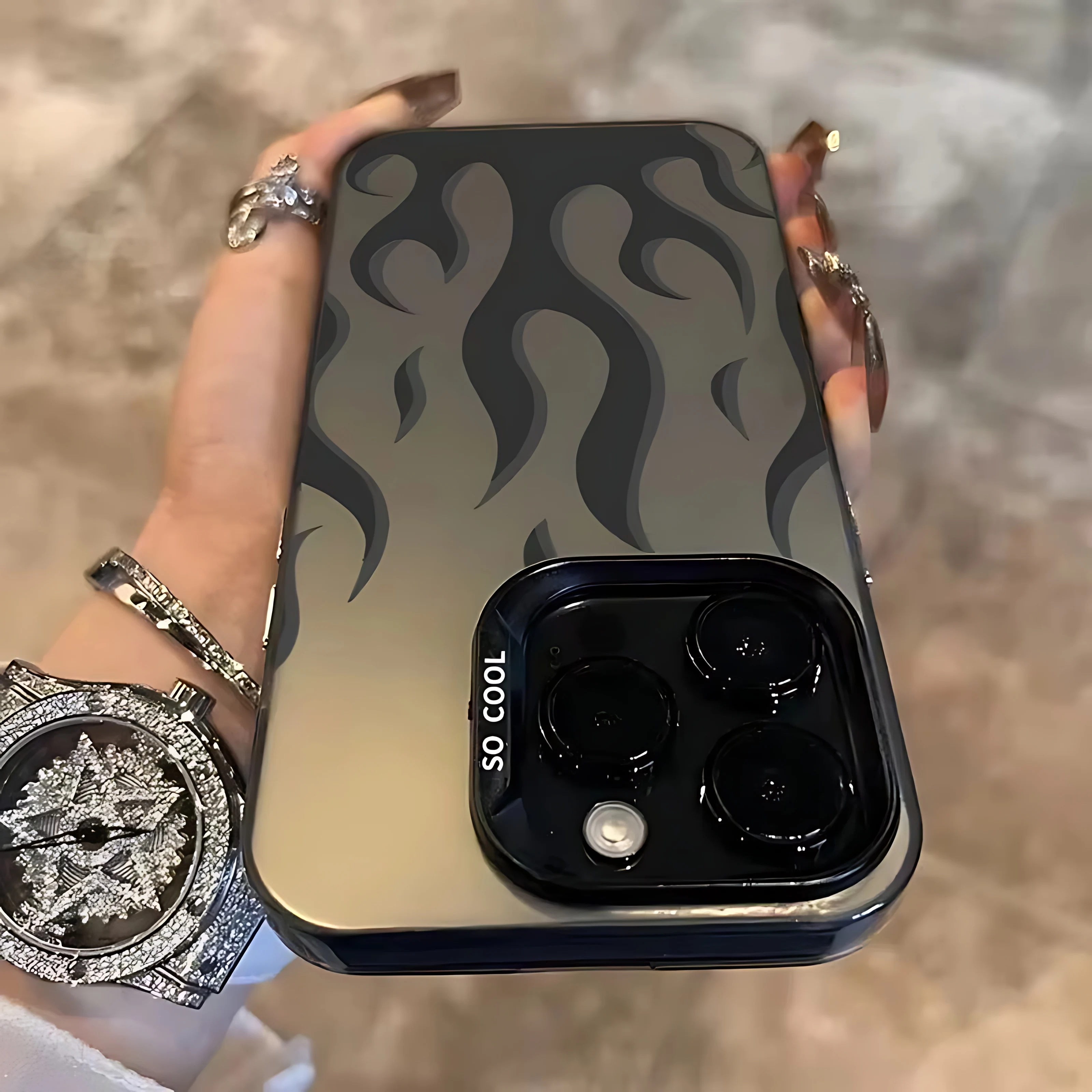 Фото Модный чехол INS Creative Fashion Flame Fire для iPhone 17, 16e, 16, 15, 14, 13, 12, 11 mini, Pro, Max, X, XR, XSMAX, 8, 7, Air, Plus, Anti Cover №2