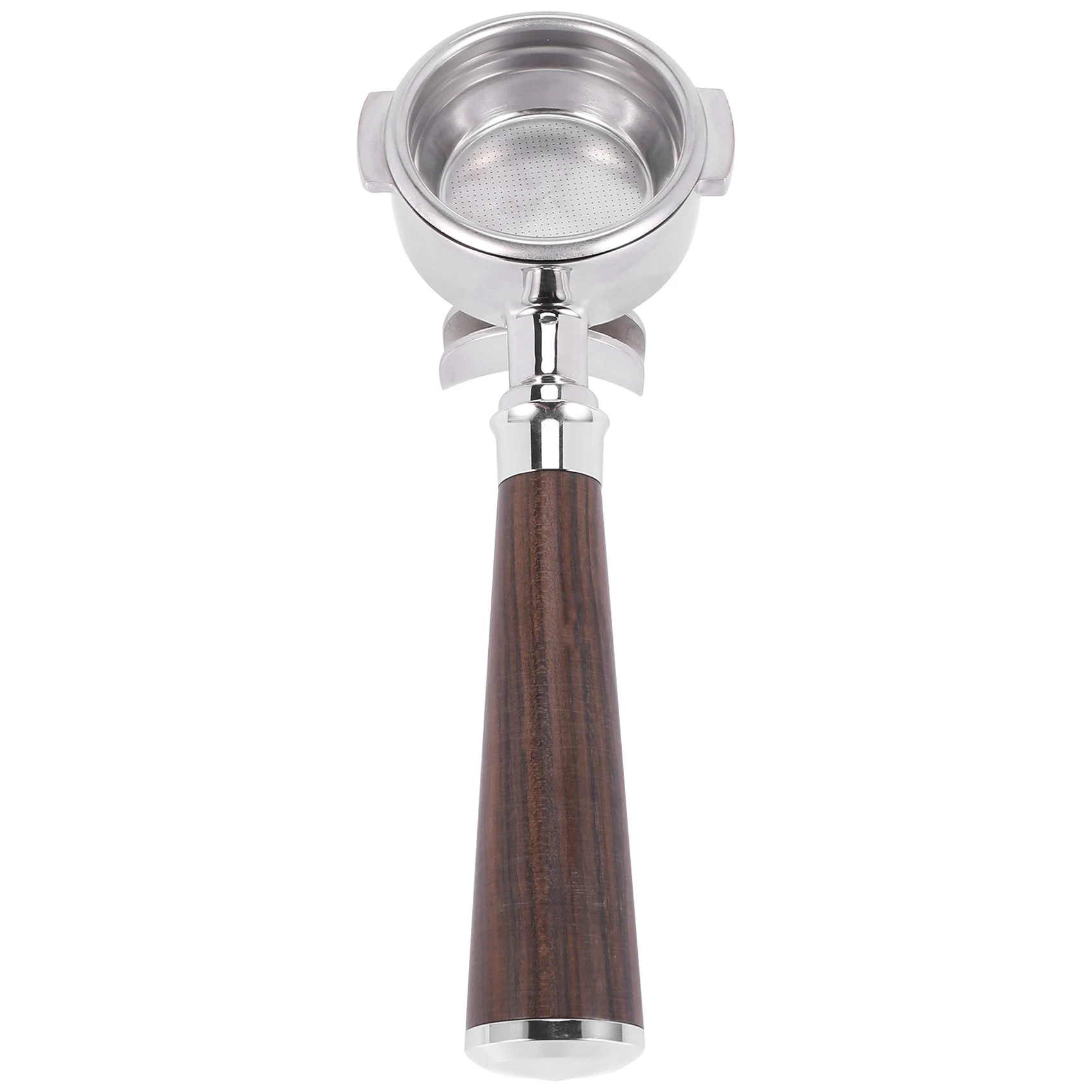 

Bottomless Portafilter 58mm Two Mouths 304 Stainless Steel Wooden Handle Espresso Maker Accessory
