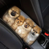 lovely family dogs printed comfortable center console cover non skid car protector car armrest box cover universal
